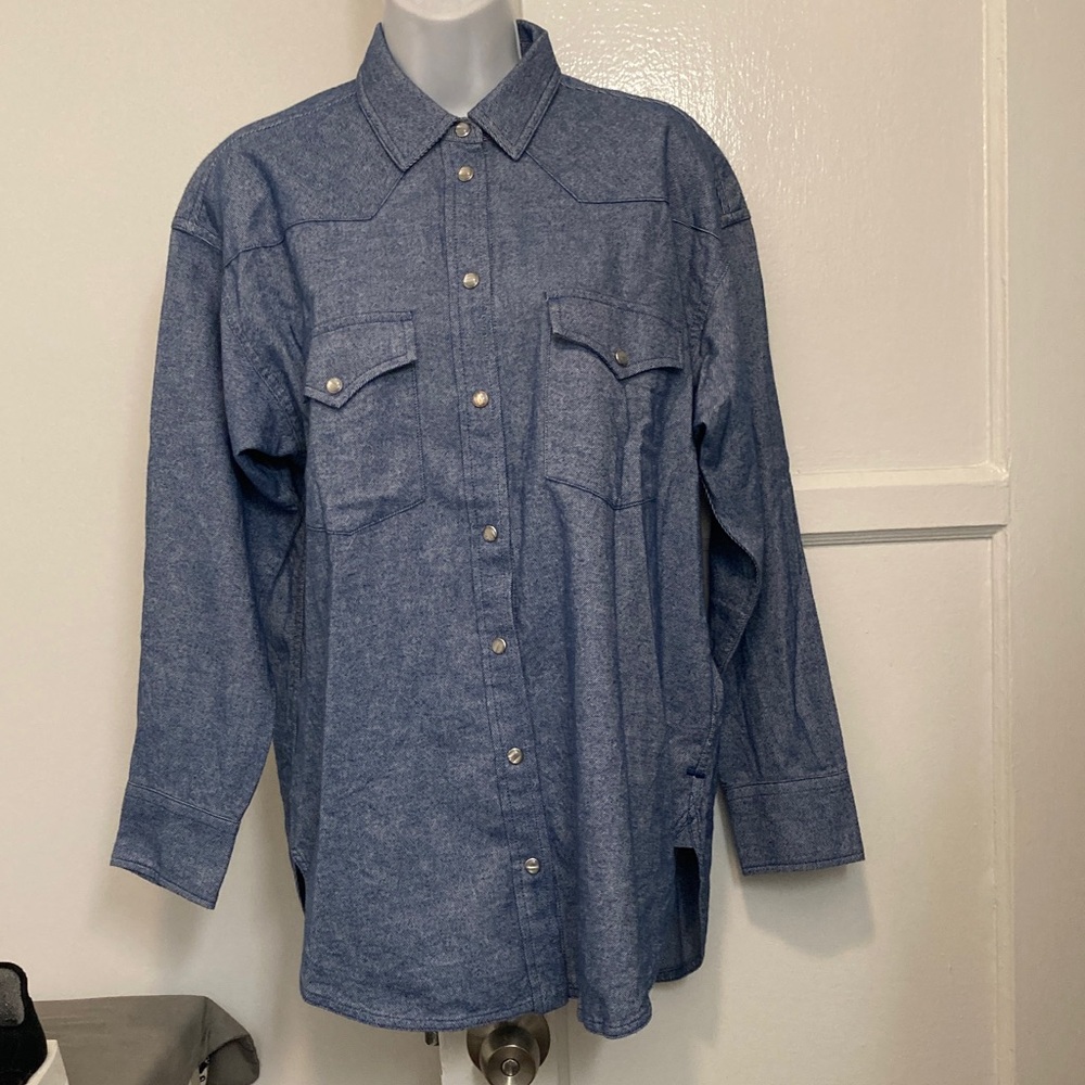 J. Crew Womens Western Snapfront Blue Shirt  6 NWT - Picture 6 of 10